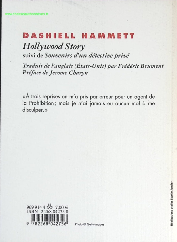 Hollywood Story - Dashiell Hammett - livre