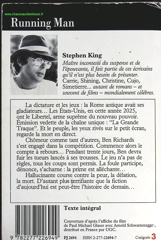 Running man - Stephen King - livre