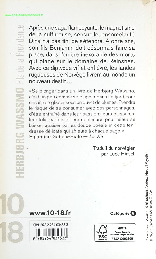 Fils de la providence - Herbjorg Wassmo - livre