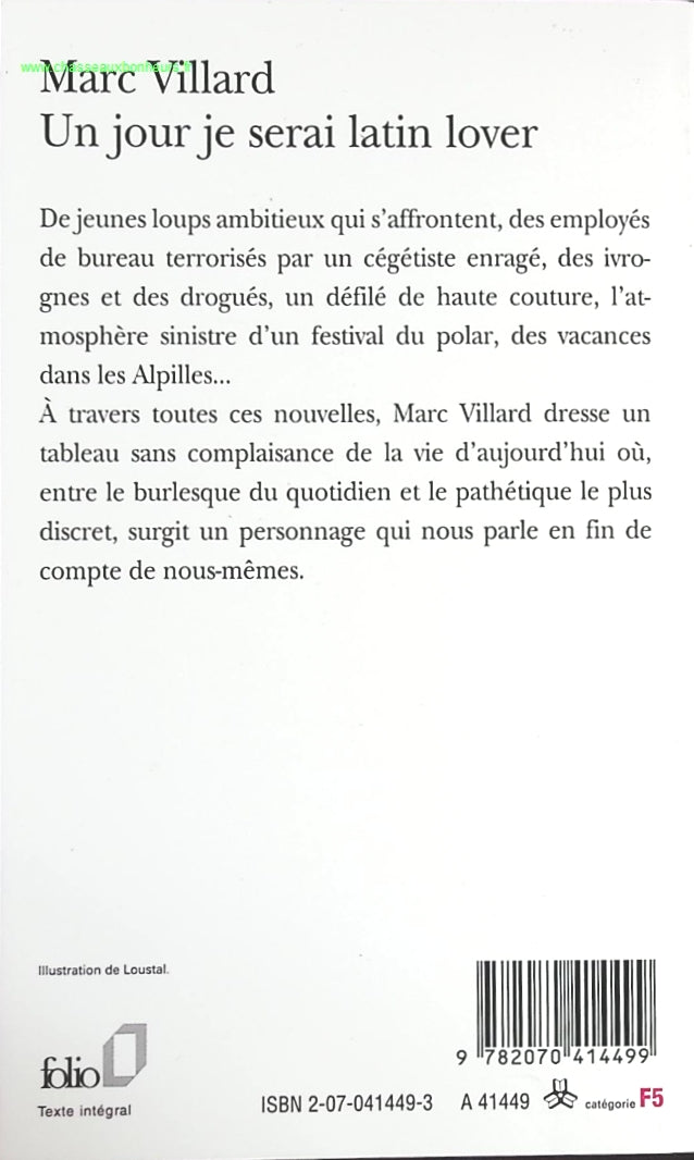 Un jour je serai latin lover - Marc Villard - livre