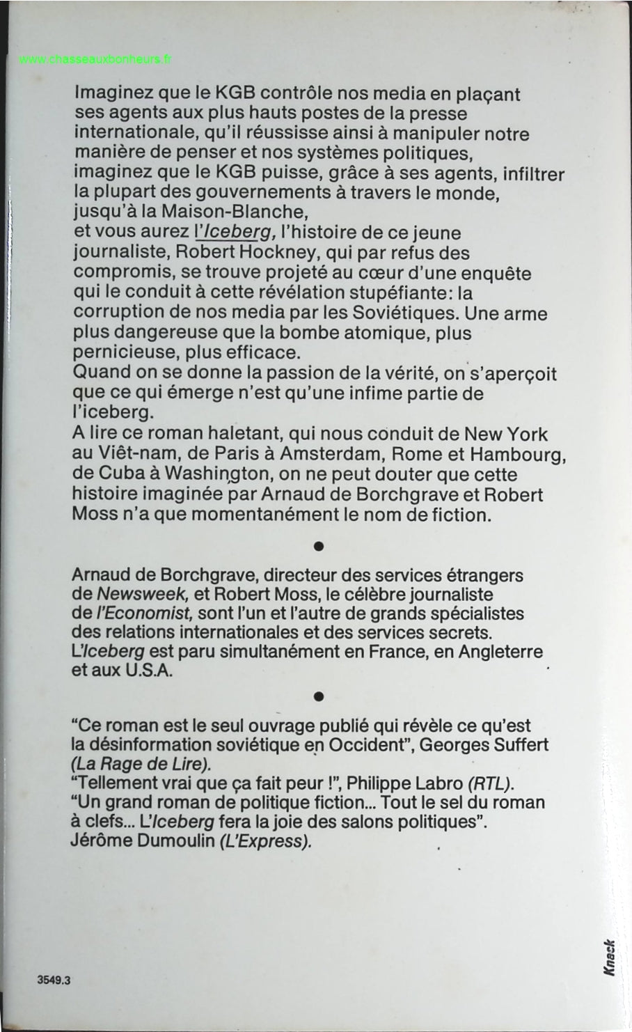 L'iceberg - Robert Moss et Arnaud de Borchgrave - livre