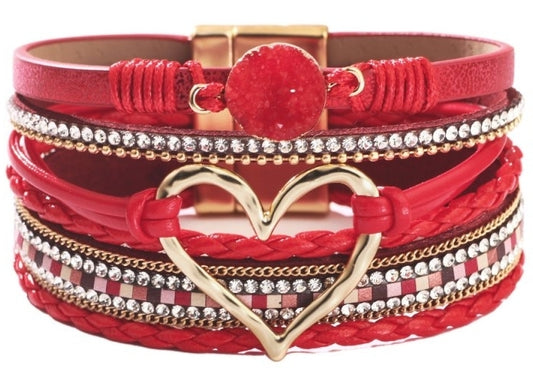 Bracelet Heart Shape Rouge