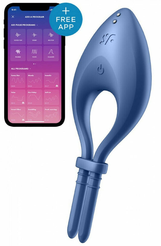 Cockring vibrant connecté Bullseye Satisfyer Bleu