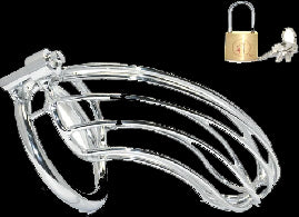 Cage de Chasteté en métal Grille 12 x 3.5cm Anneau 40mm