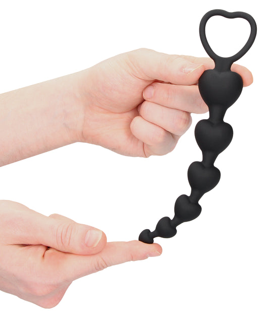 Chapelet silicone Anal Heart 15 x 3.2cm