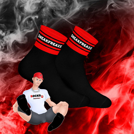 Chaussettes basses Black Red Short Noir-Rouge