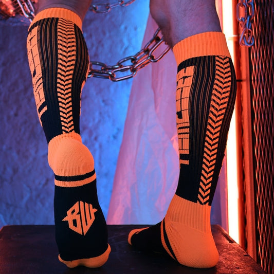Chaussettes hautes Eternity Noir-Orange Neon