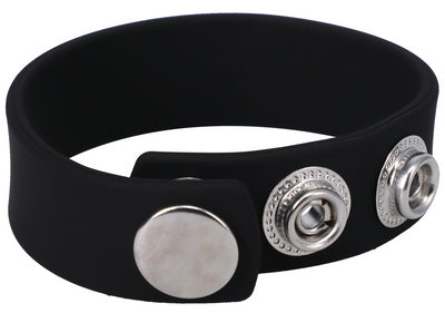 Cockring ajustable en silicone The Silicone 3 Snap Noir