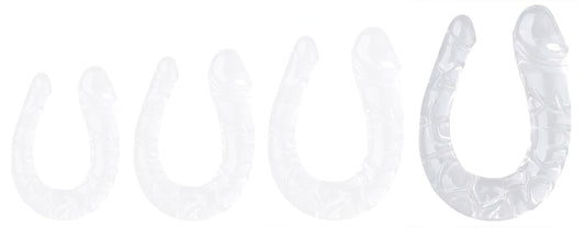 Double Gode Transparent U Jelly XL 19 x 5cm