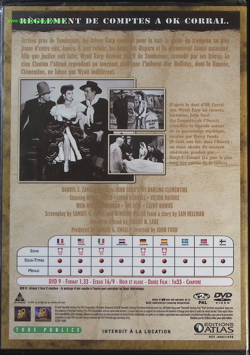 La Poursuite infernale - Henry Fonda - DVD