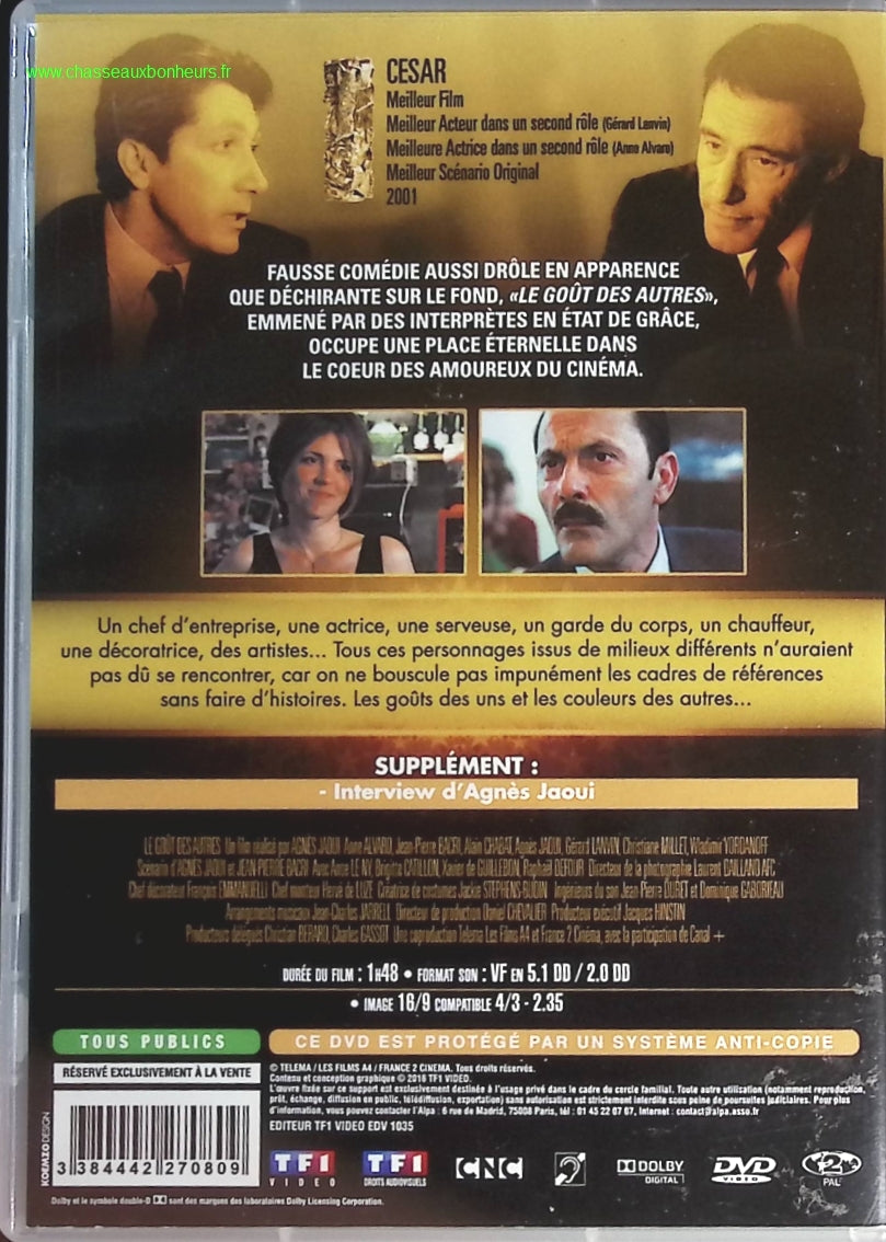 Le goût des Autres - Jean-Pierre Bacri - DVD