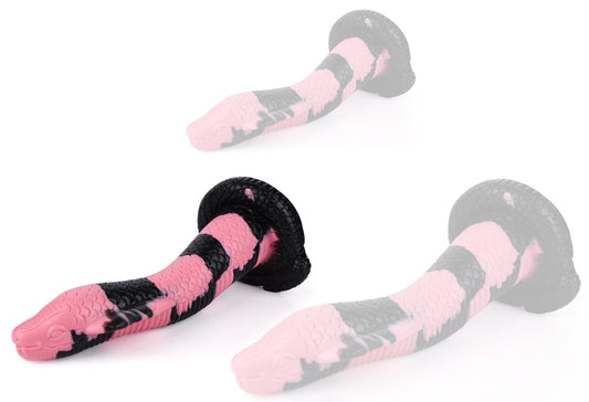 Gode Cobra Snake M 22 x 6cm Noir-Rose