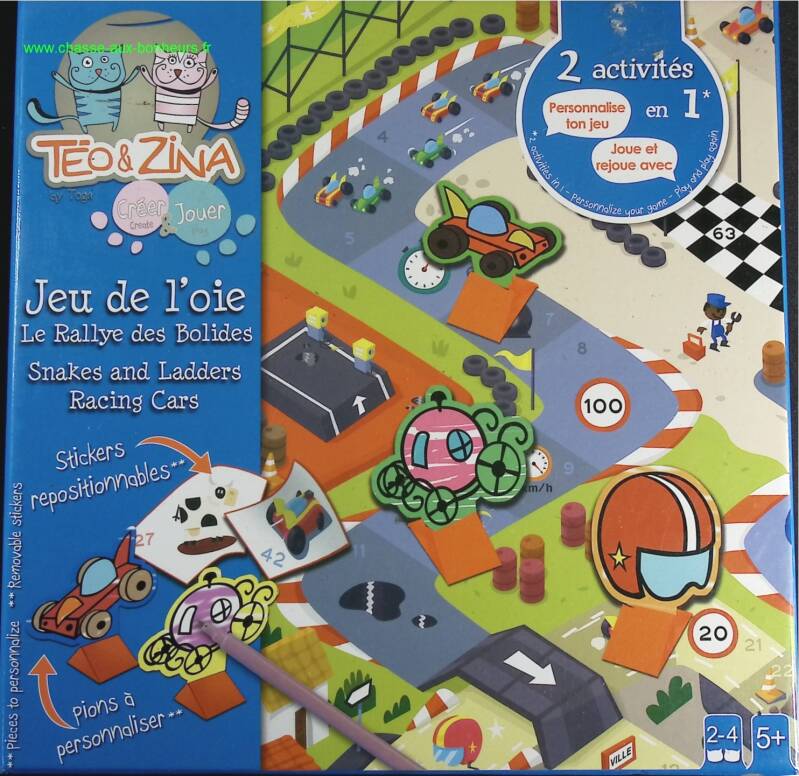 Jeu De L'oie Le Rallye Des Bolides Téo Et Zina - jeu de société