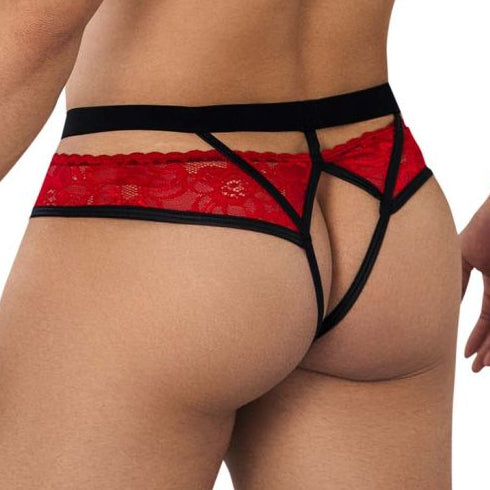Jockstrap Dentelle Lalita Noir et Rouge