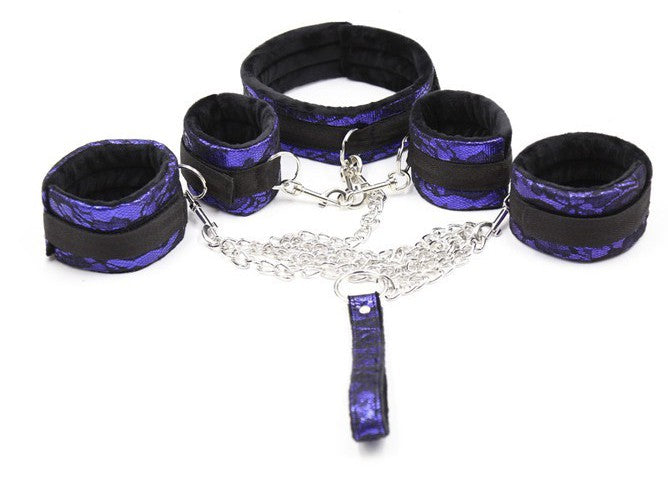 Kit Bondage avec Collier et Menottes Violet