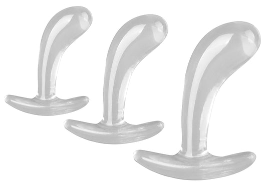 Kit de 3 Plugs Curved Three 11 x 3.5cm Transparent