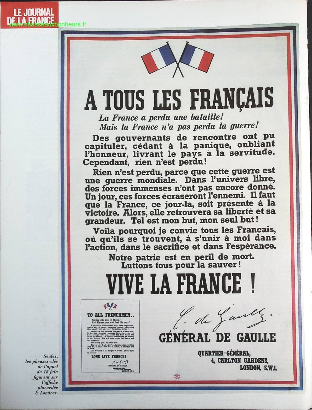 Le 18 juin - N° 108 - Le journal de la France les années 40 - Livre revue magazine