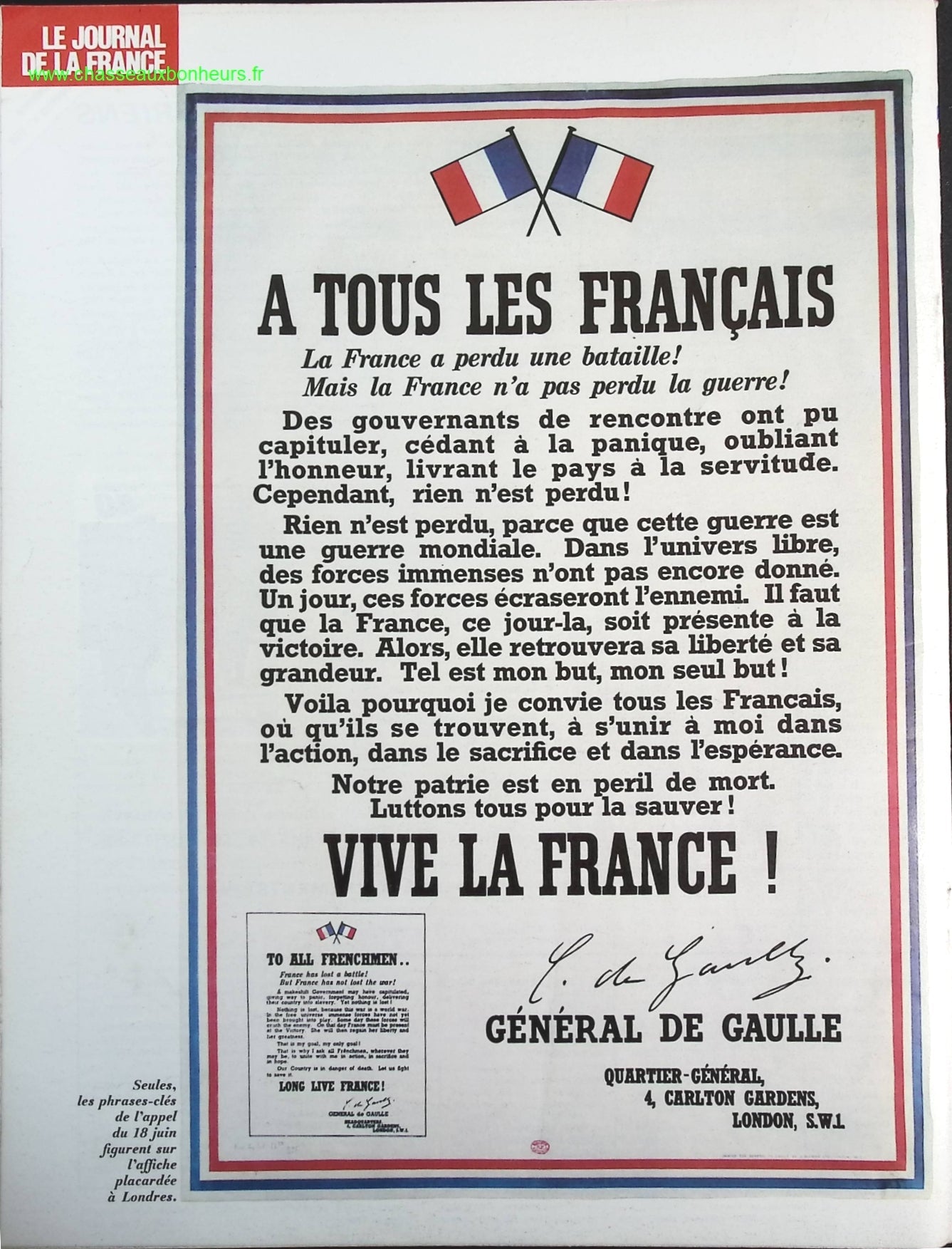 Le 18 juin - N° 108 - Le journal de la France les années 40 - Livre revue magazine