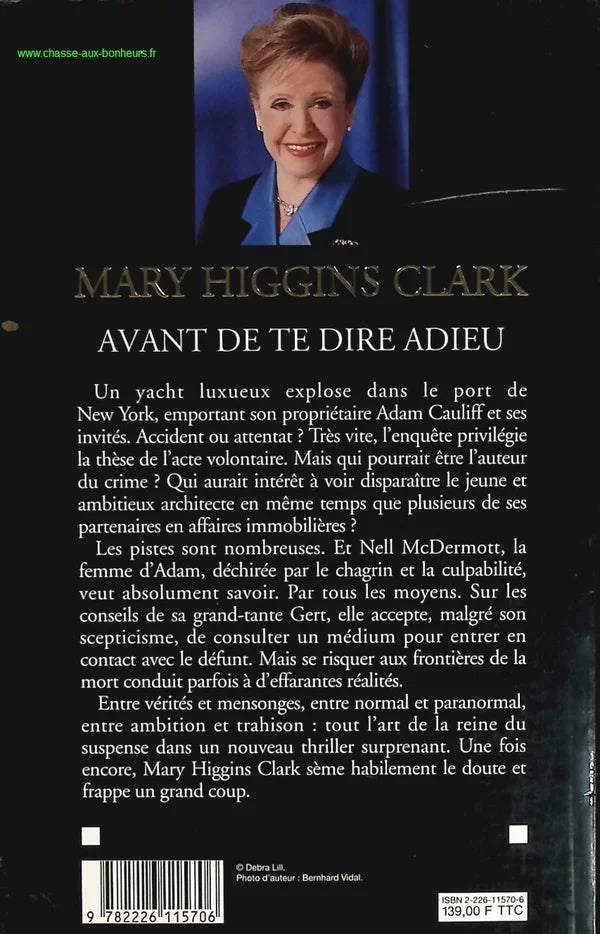 Avant de te dire adieu - Mary Higgins Clark - livre