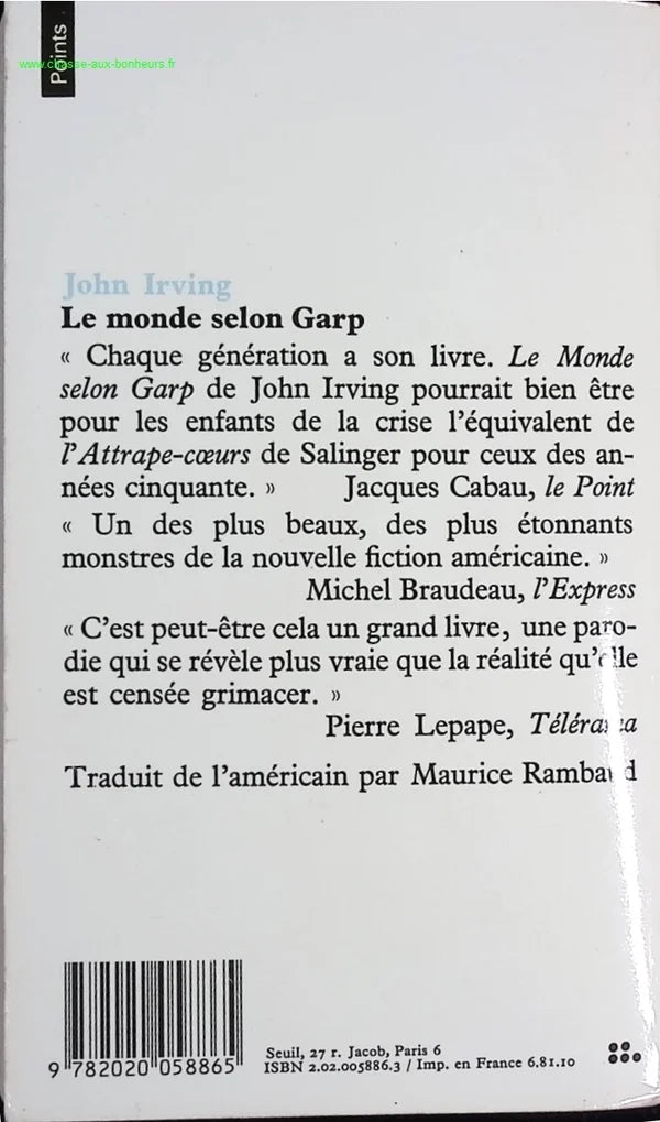 Le Monde selon Garp - John Irving - livre