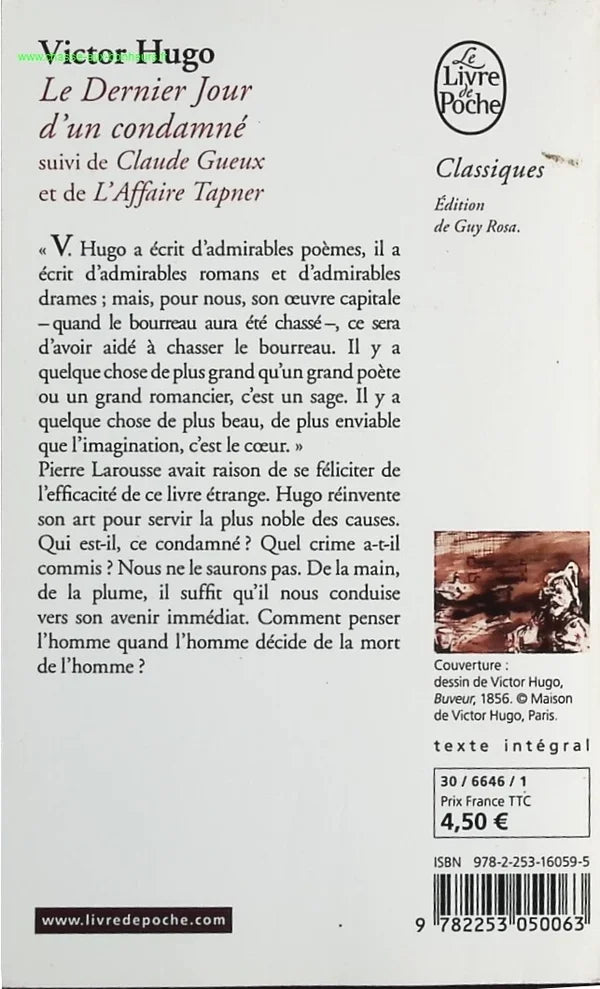 Le Dernier Jour d'un condamné - Suivi de Claude Gueux et de l'affaire Tapner - Victor Hugo - livre