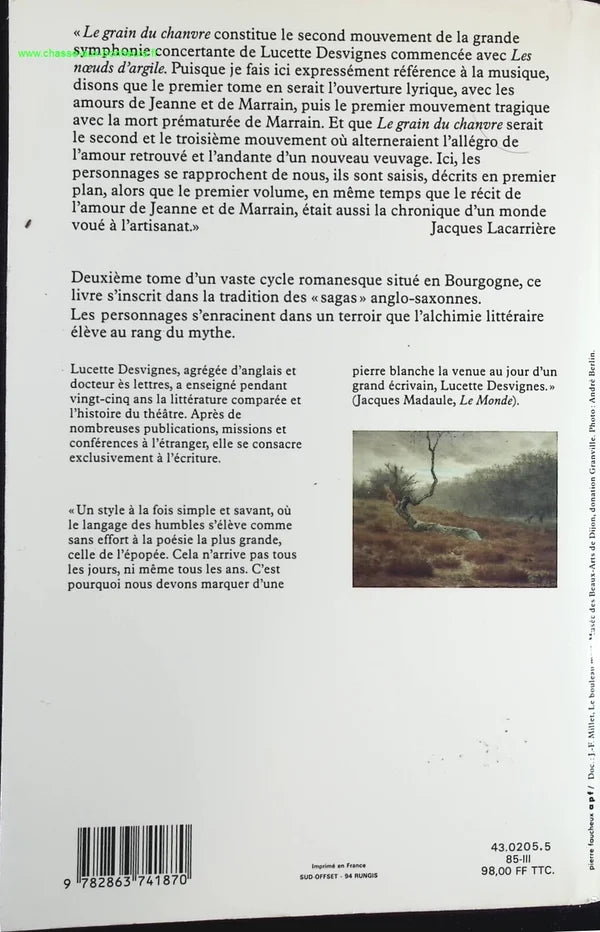 Le grain du chanvre - Les mains nues tome 2 - Lucette Desvignes - Livre