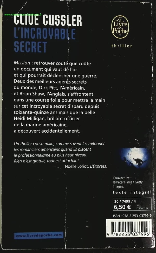 L'Incroyable secret - Clive Cussler - livre