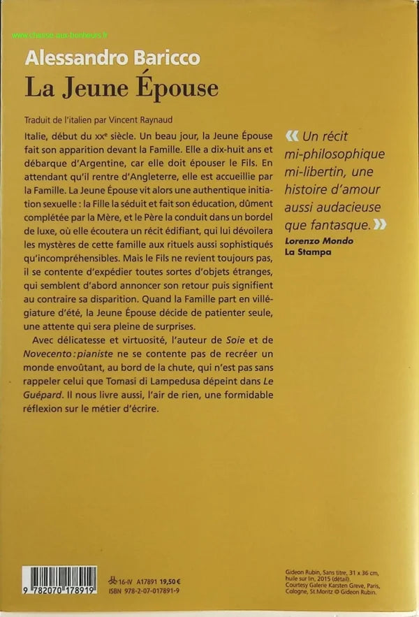 La Jeune Épouse - Alessandro Baricco - livre