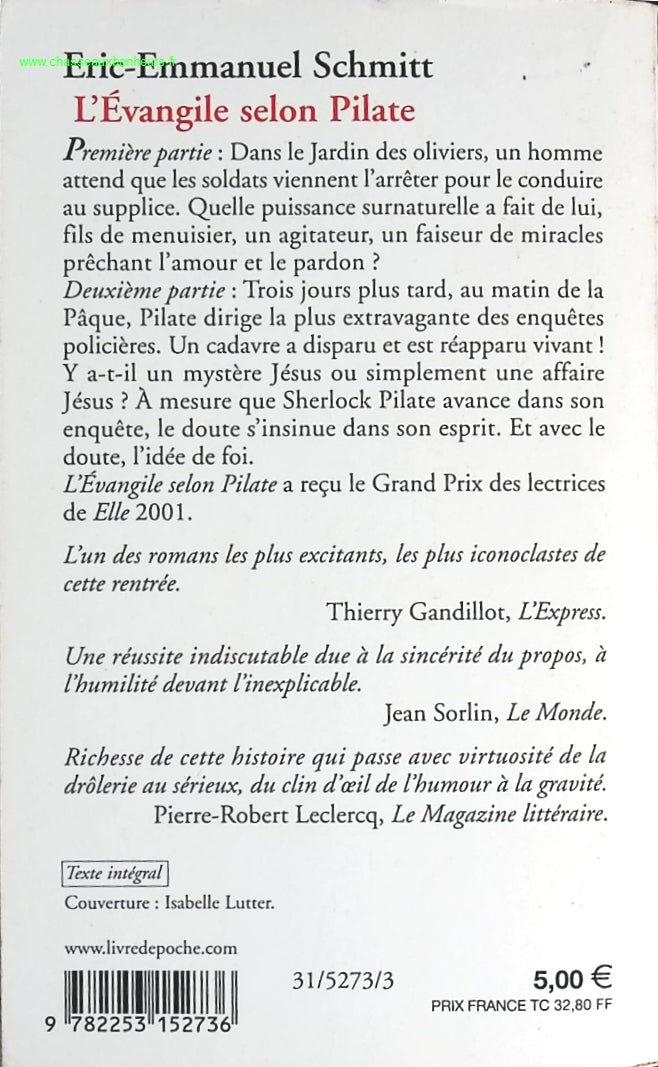 L'Evangile selon Pilate - Eric-Emmanuel Schmitt - livre