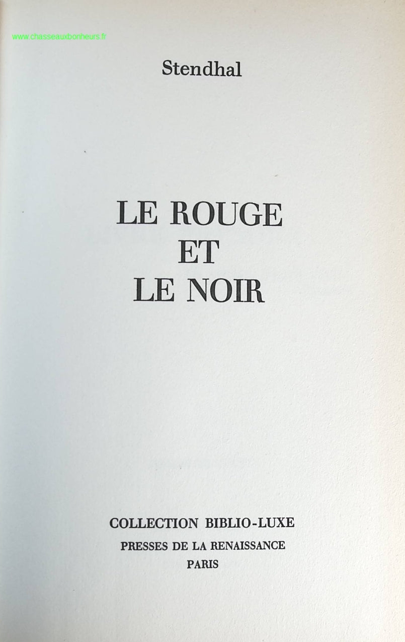 Le rouge et le noir - Stendhal - livre