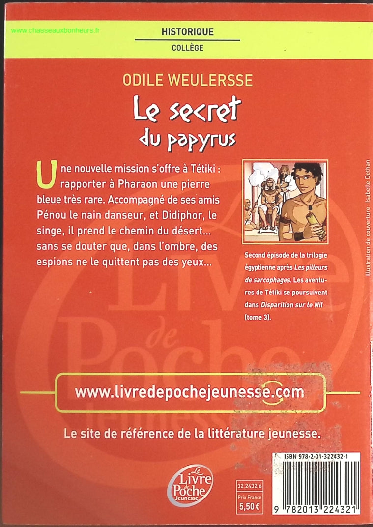 Le secret du papyrus - Odile Weulersse - livre