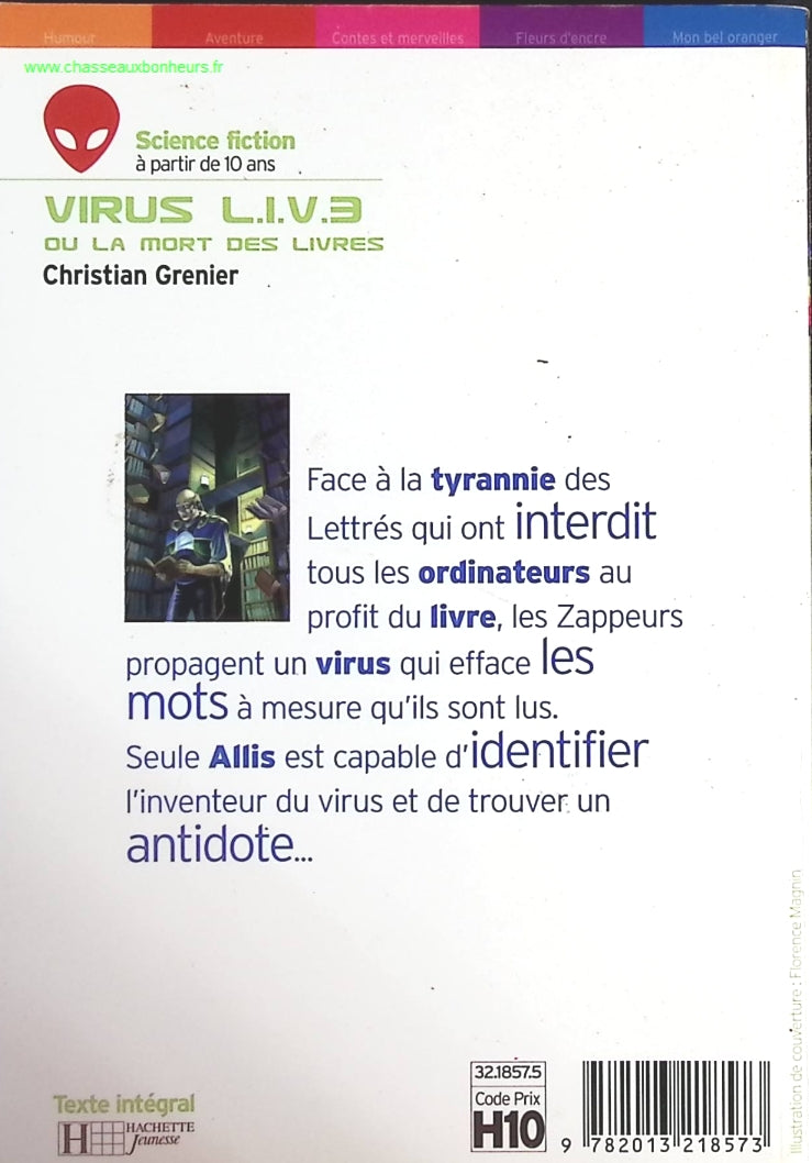 Virus L.I.V. 3 Ou La Mort Des Livres - Christian Grenier - livre