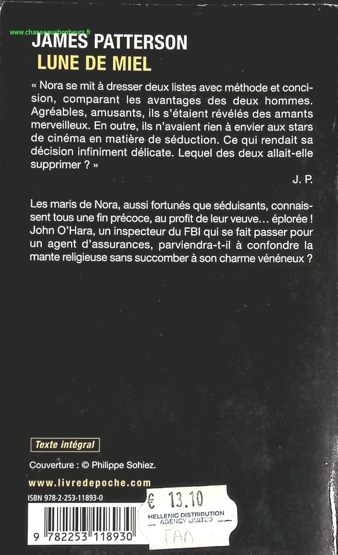 Lune de miel - James Patterson - livre