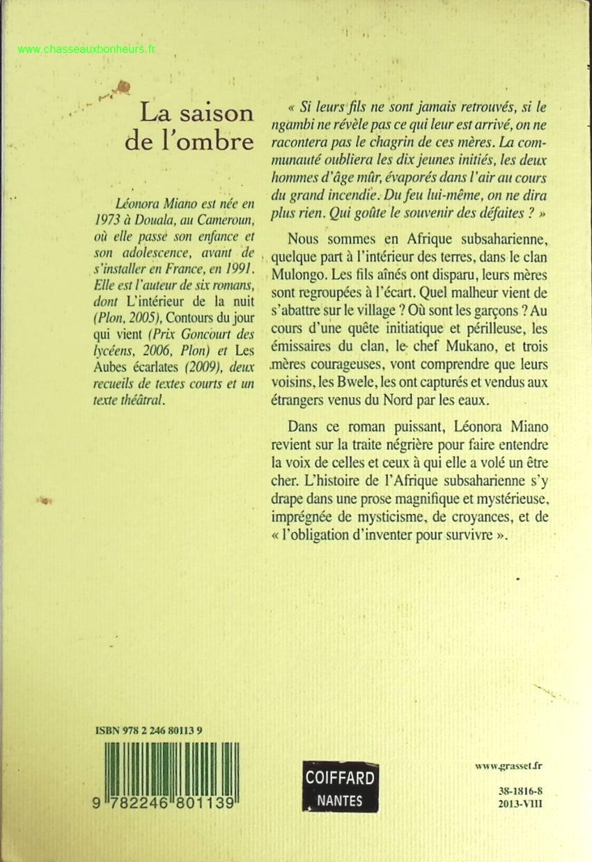 La Saison De L'ombre - Léonora Miano - livre