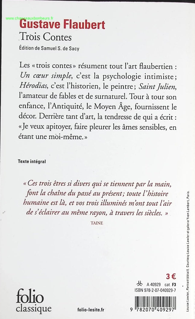 Trois contes - Gustave Flaubert - livre