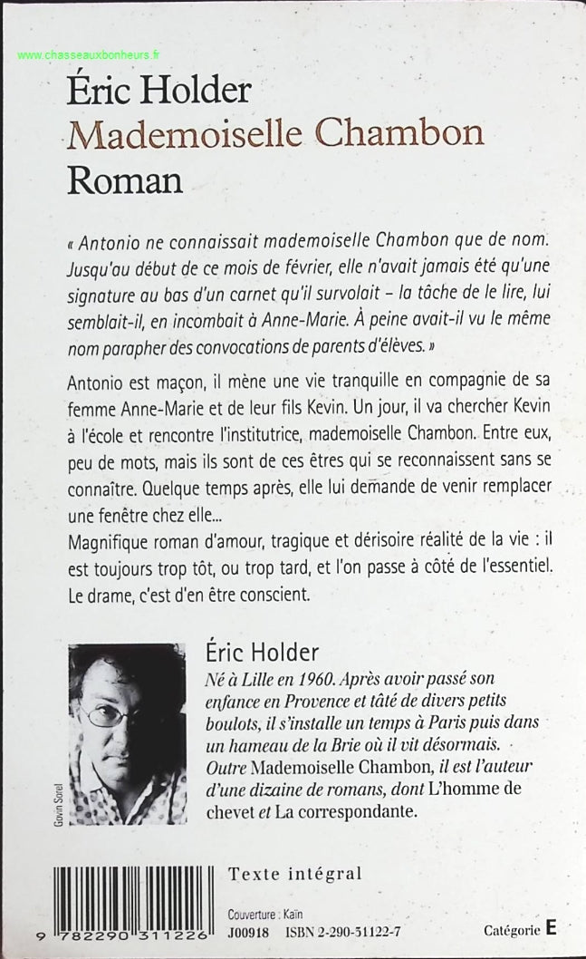 Mademoiselle chambon - Eric Holder - livre