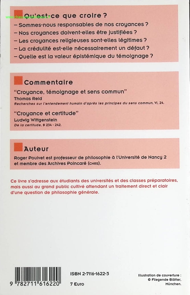 Qu'est-ce que croire ? - Roger Pouivet - livre