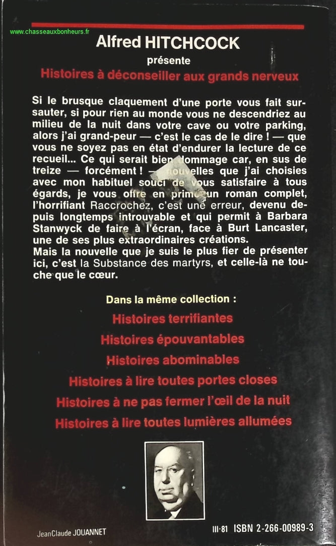 Histoires à déconseiller aux grands nerveux - Alfred Hitchcock - livre