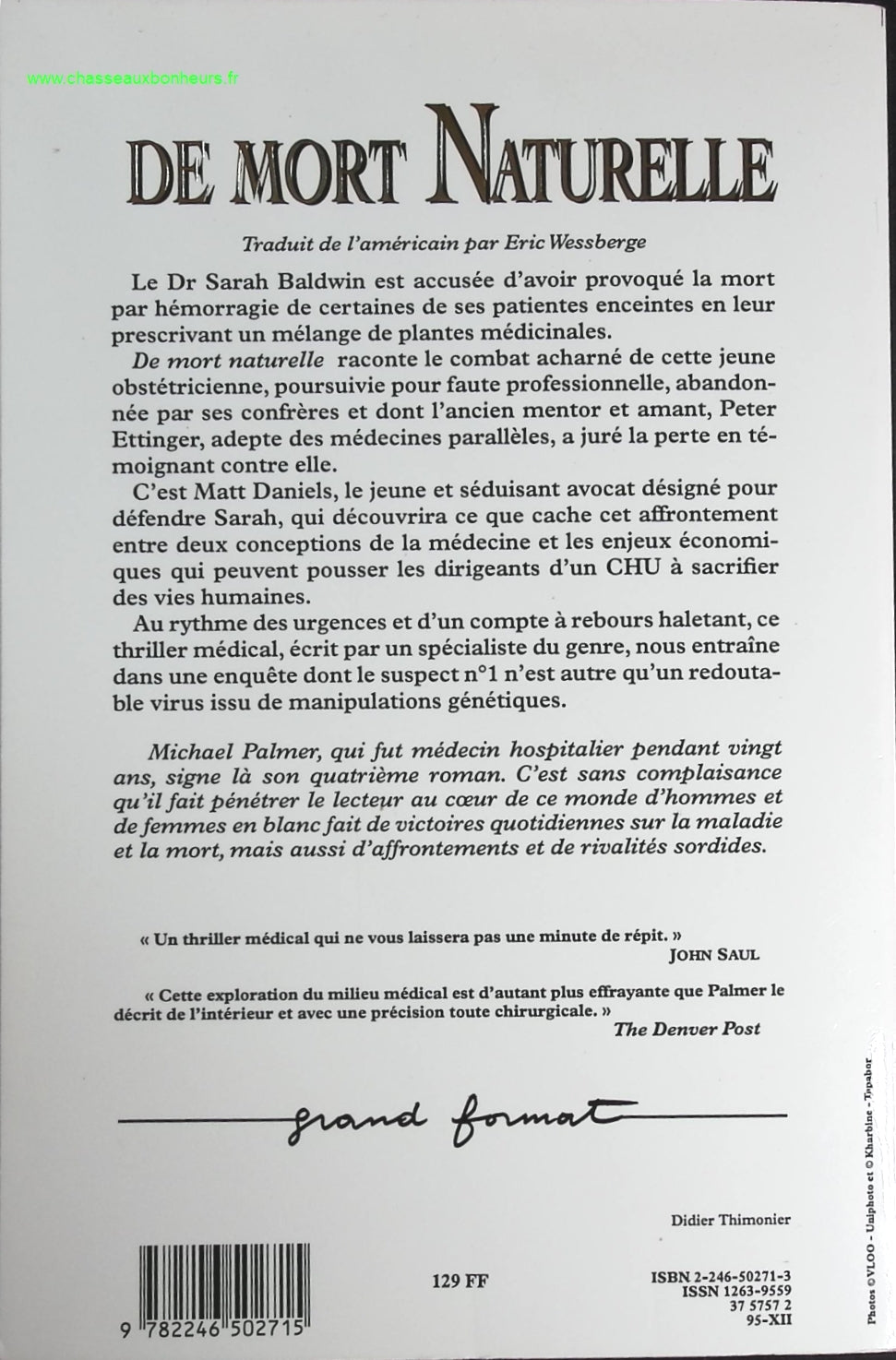 De Mort Naturelle - Michael Palmer - livre