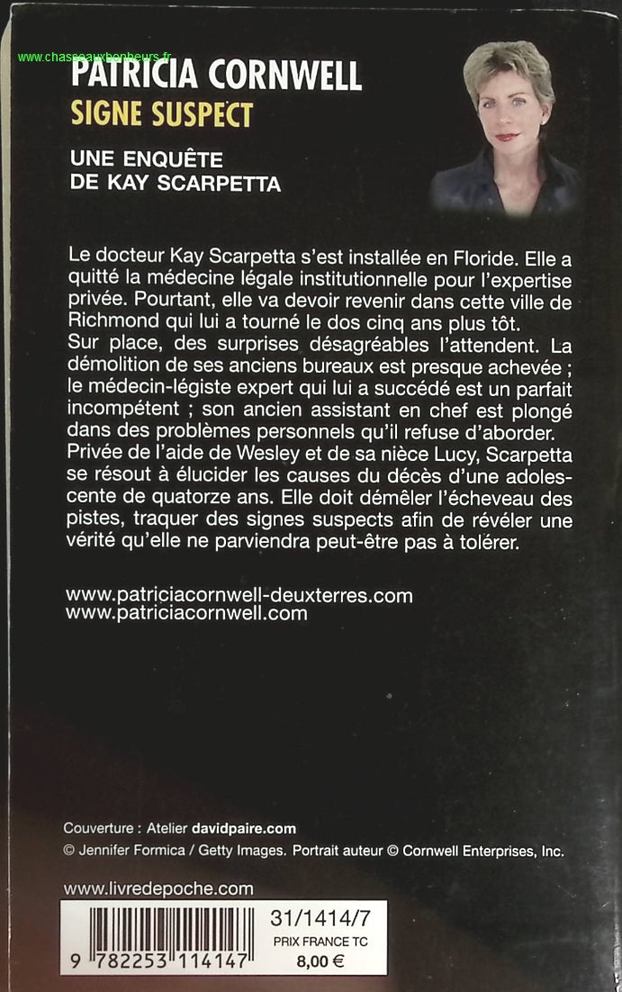 Signe suspect - Patricia Cornwell - livre