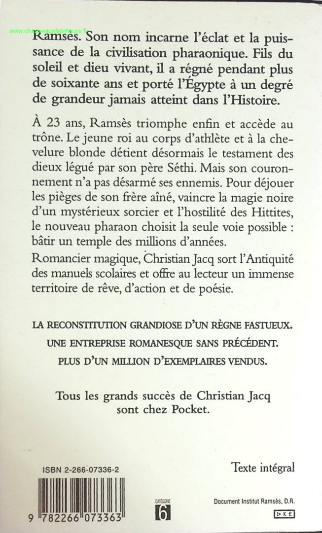Ramsès - 2 - Le temple des millions d'années - Christian Jacq - livre