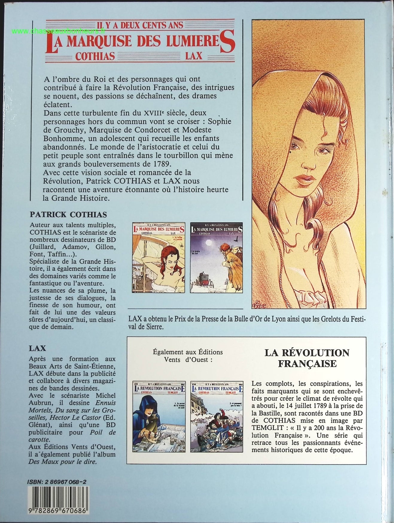 Le Destin De Zoé tome 2 - La marquise des lumières - Patrick Cothias Lax - livre BD