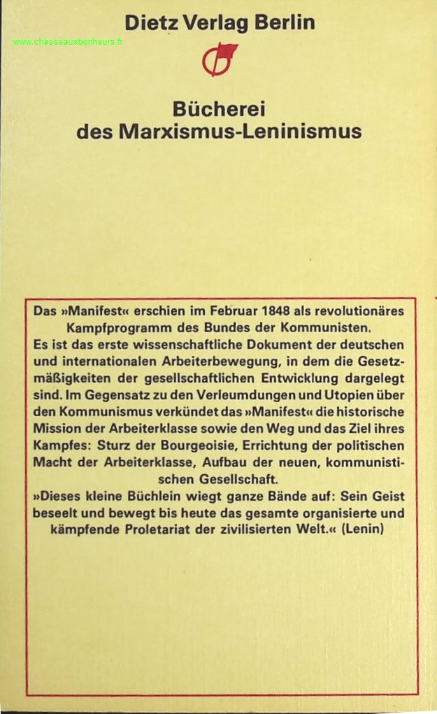 Manifest der Kommunistischen Partei - Karl Marx, Friedrich Engels - livre en Allemand