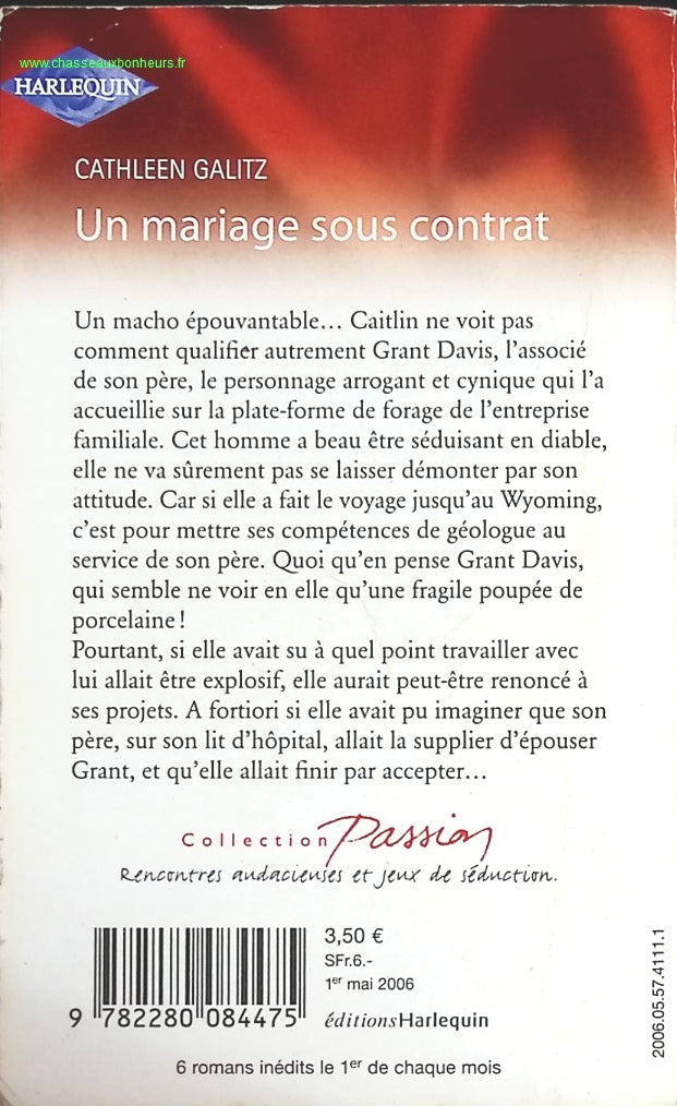 Un mariage sous contrat - Cathleen Galitz - livre
