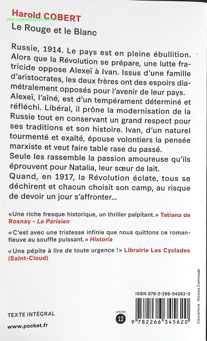 Le Rouge et le Blanc - Harold Cobert - livre