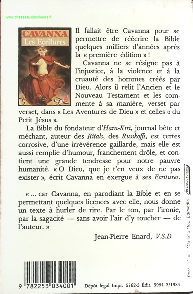 Les Ecritures - Cavanna François - livre