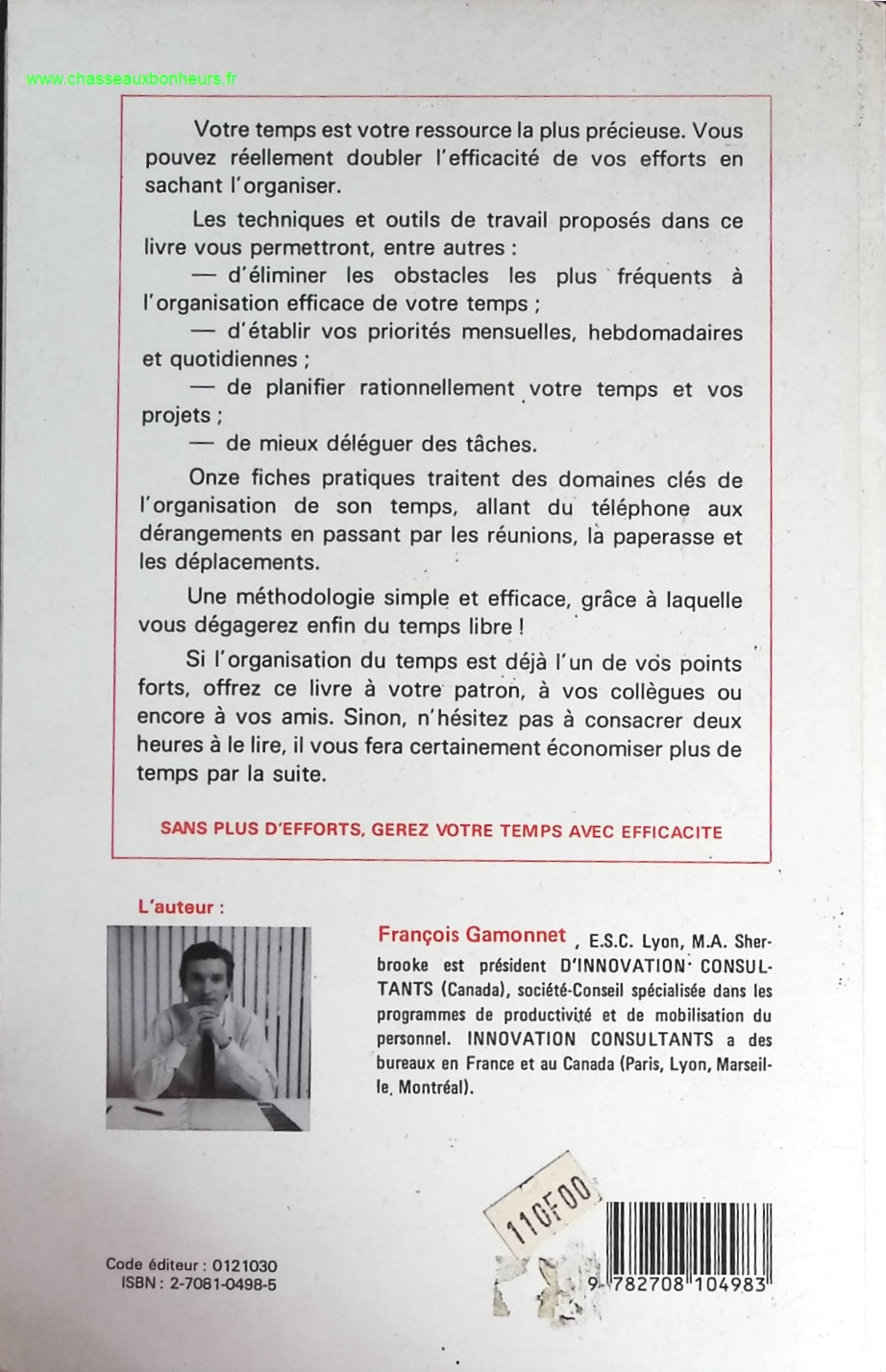 Savoir Mieux Gérer Son Temps - Gamonnet - livre