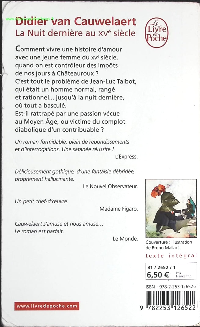 La Nuit dernière au XVème siècle - Didier van Cauwelaert - livre