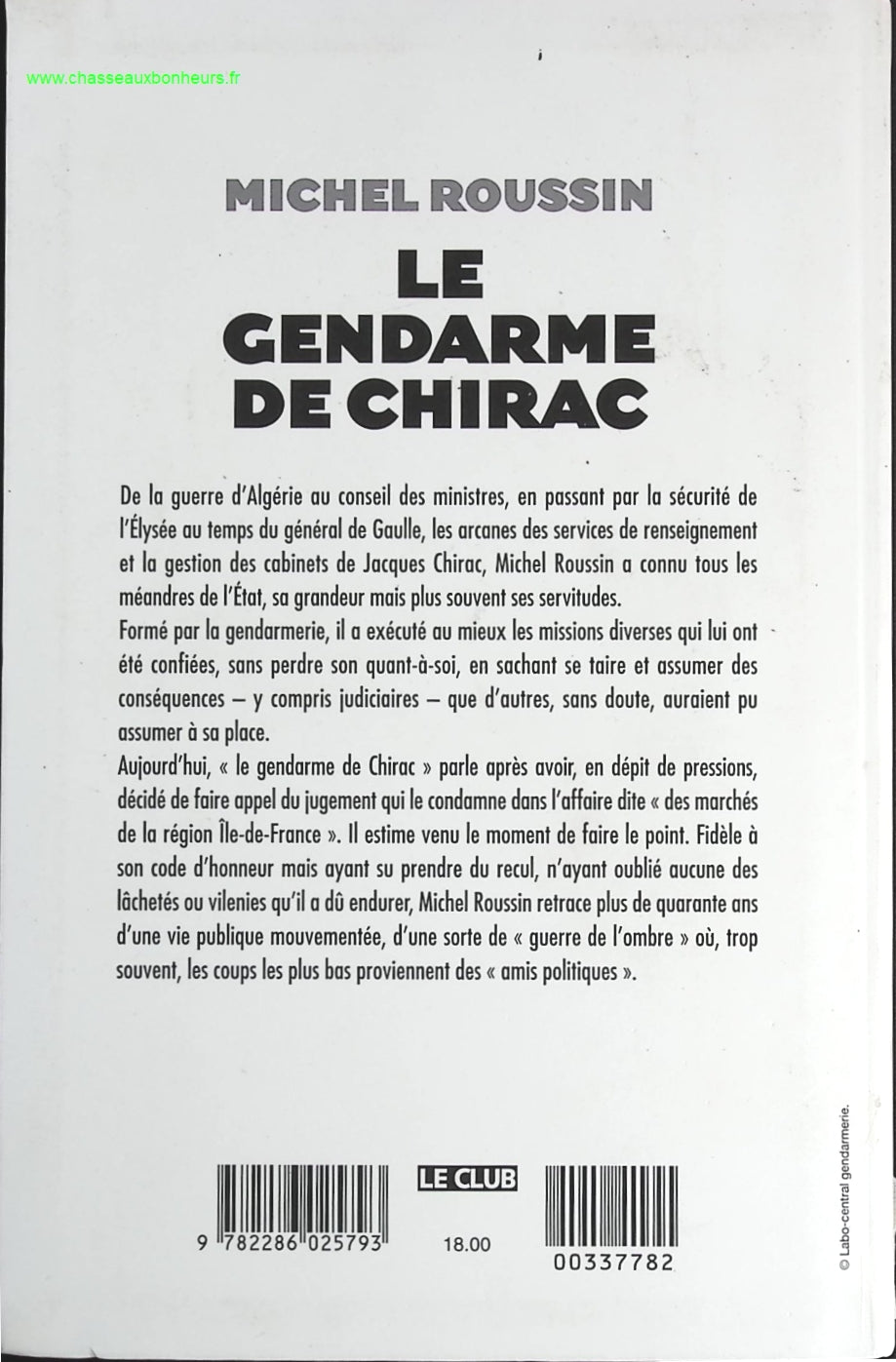 Le gendarme de Chirac - Michel Roussin - livre