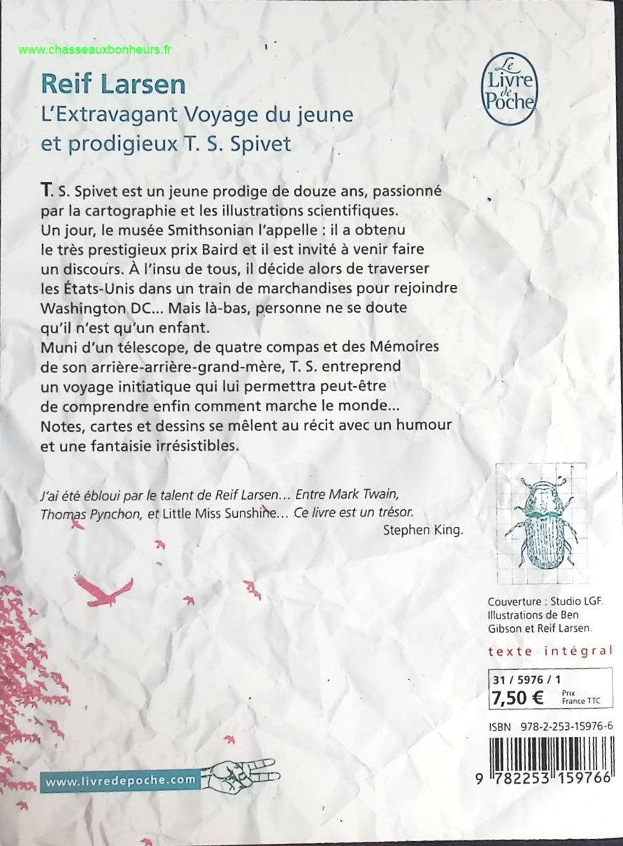 L'Extravagant Voyage du jeune et prodigieux T. S. Spivet - Reif Larsen - livre